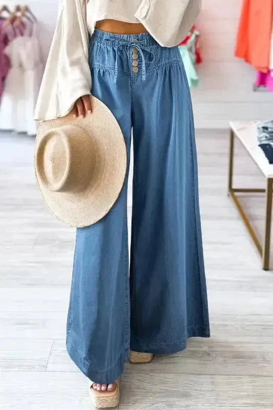 Jeans Dusk Blue / 6 / 100%Cotton Rockwash Retro Palazzo Jeans