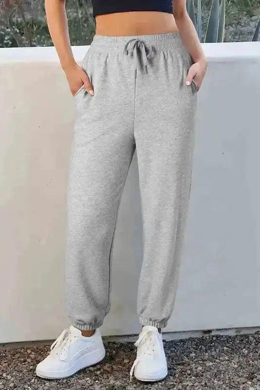 Joggers Light Grey / S / 50%Polyester+50%Cotton SnugFit Fleece Lined Joggers - Light Grey