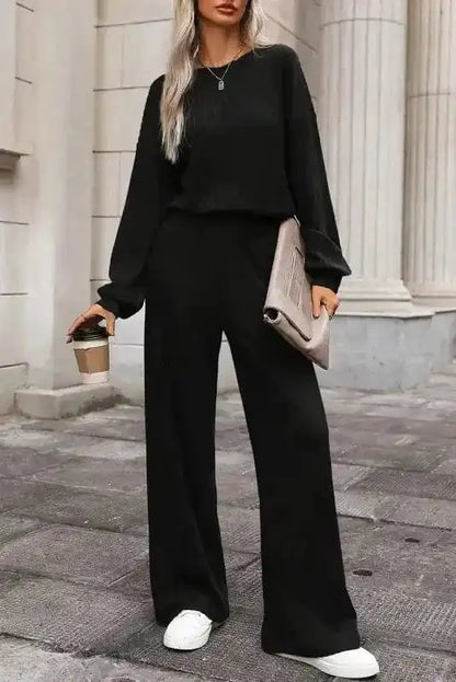 Jumpsuits Black / S / 85%Polyester+10%Viscose+5%Elastane Refined Beauty Knit Jumpsuit
