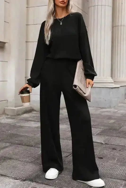Jumpsuits Black / S / 85%Polyester+10%Viscose+5%Elastane Refined Beauty Knit Jumpsuit