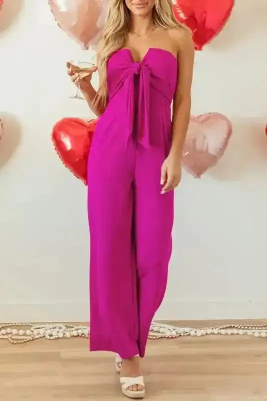 Jumpsuits Fuchsia Flair Strapless Jumpsuit