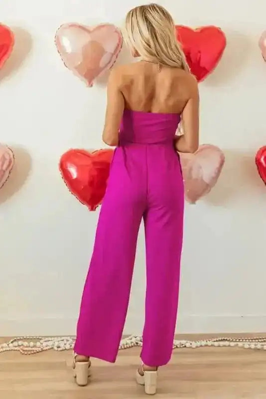 Jumpsuits Fuchsia Flair Strapless Jumpsuit