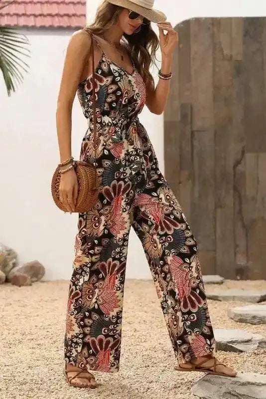 Jumpsuits Luxe Floral Belted Jumpsuit