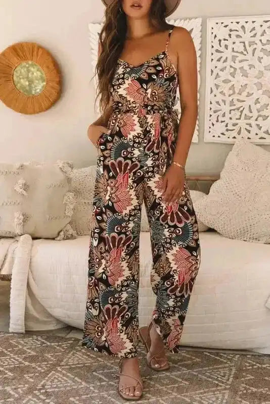 Jumpsuits Luxe Floral Belted Jumpsuit