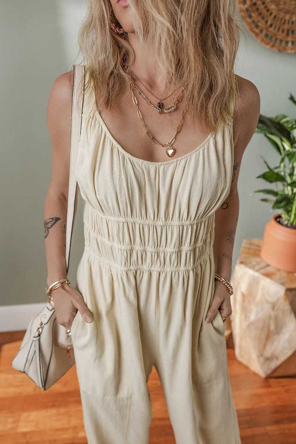 Jumpsuits Minimal Luxe Linen Jumpsuit