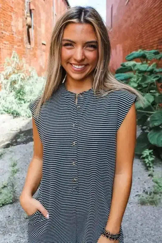 Jumpsuits Monochrome Stripes Wide-Leg Jumpsuit