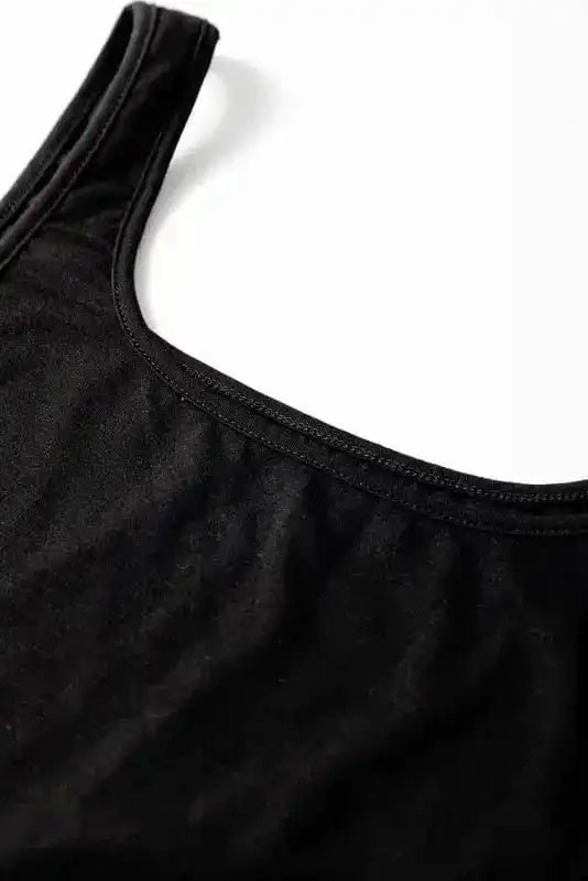 Jumpsuits Peekaboo Wide Leg Jumpsuit - Black Square Neck Sleeveless