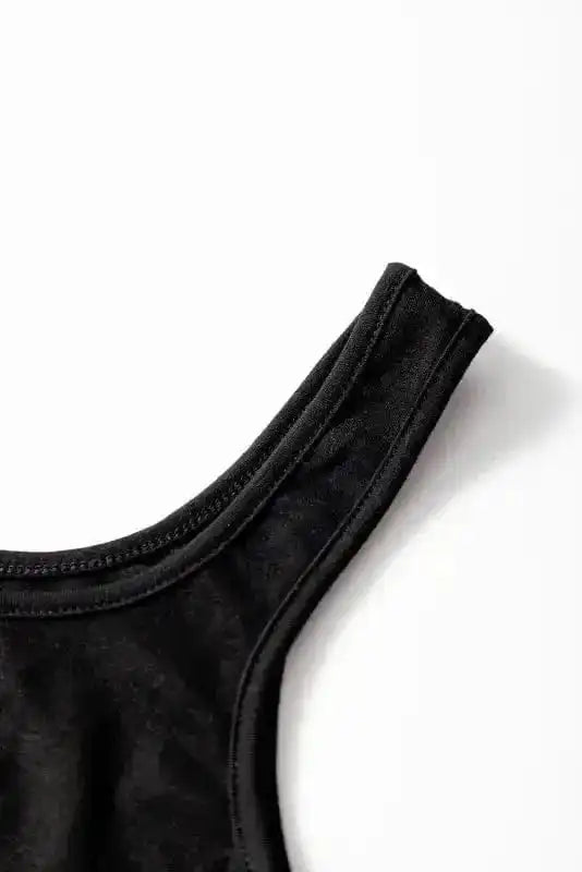 Jumpsuits Peekaboo Wide Leg Jumpsuit - Black Square Neck Sleeveless