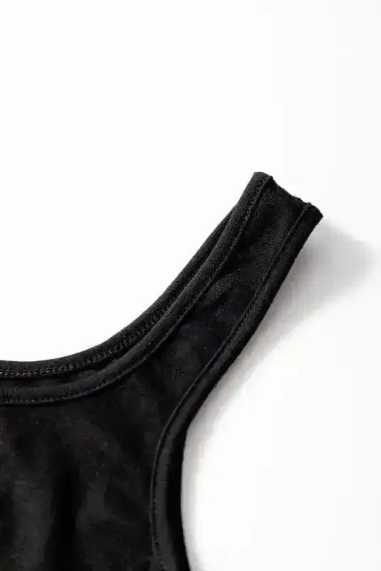 Jumpsuits Peekaboo Wide Leg Jumpsuit - Black Square Neck Sleeveless