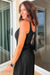 Jumpsuits Peekaboo Wide Leg Jumpsuit - Black Square Neck Sleeveless