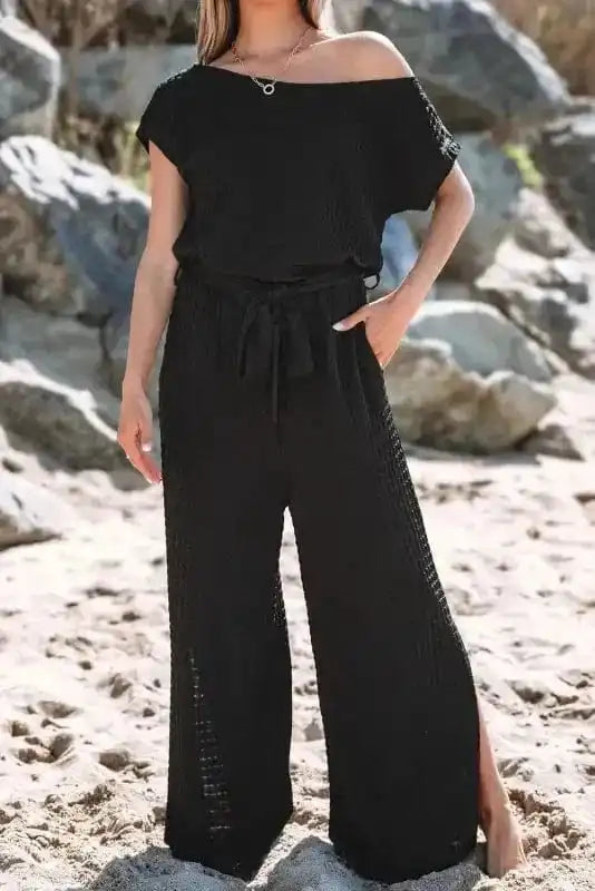 Jumpsuits Shadow Check One Shoulder Jumpsuit