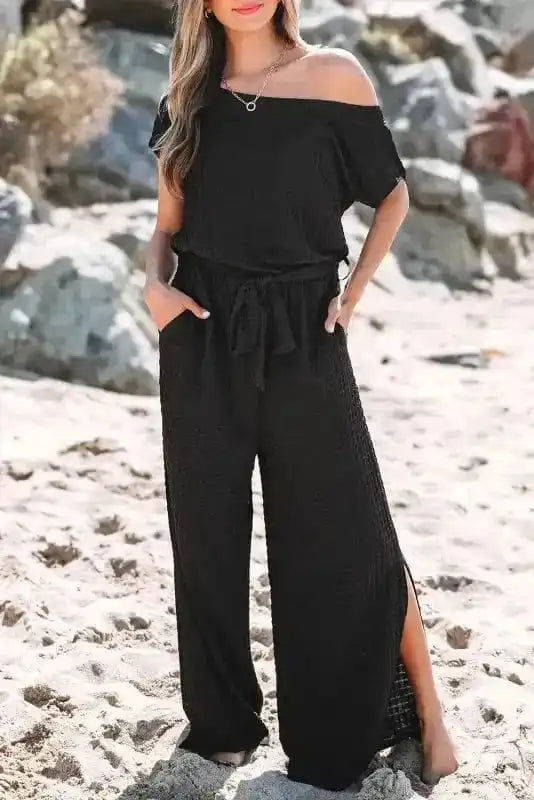 Jumpsuits Shadow Check One Shoulder Jumpsuit
