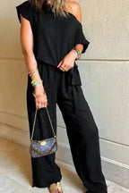 Jumpsuits Shadow Check One Shoulder Jumpsuit