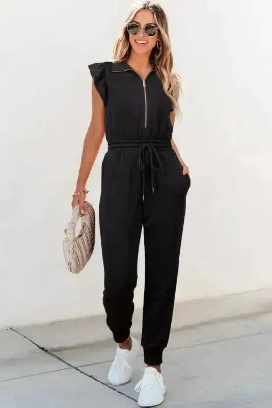 Jumpsuits Zipped Elegance Casual Jumpsuit