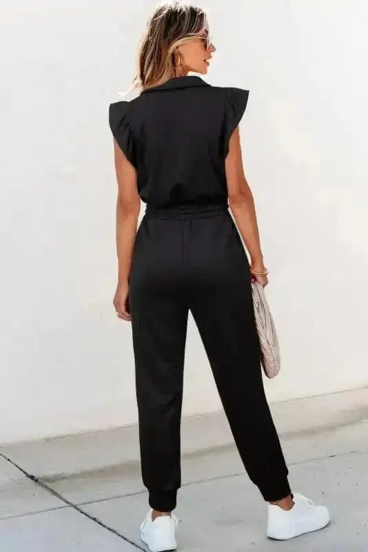 Jumpsuits Zipped Elegance Casual Jumpsuit