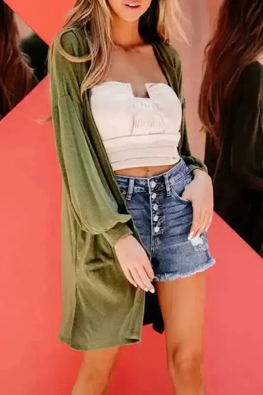 Kimonos Guacamole Green / S / 95%Polyester+5%Elastane Urban Retreat Hoodie Kimono