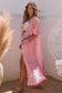 Kimonos Pink / ONE SIZE / 100%Polyester Boho Tie-Dye Open Front Kimono