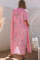 Kimonos Pink / ONE SIZE / 100%Polyester Boho Tie-Dye Open Front Kimono