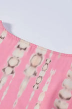 Kimonos Pink / ONE SIZE / 100%Polyester Boho Tie-Dye Open Front Kimono