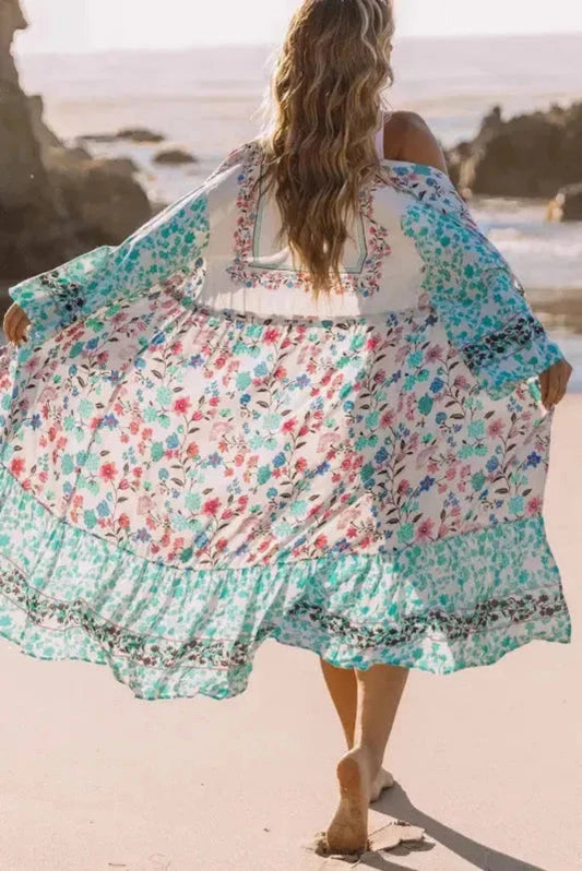 Kimonos Summer Vibe Floral Kimono Cover-Up