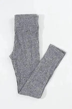 Leggings Wide Waistband Ribbed Textured Knit Leggings