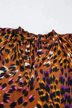 Leopard Blouses Leopard Draped Blouse - Short Sleeve