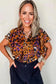 Leopard Blouses Leopard Draped Blouse - Short Sleeve