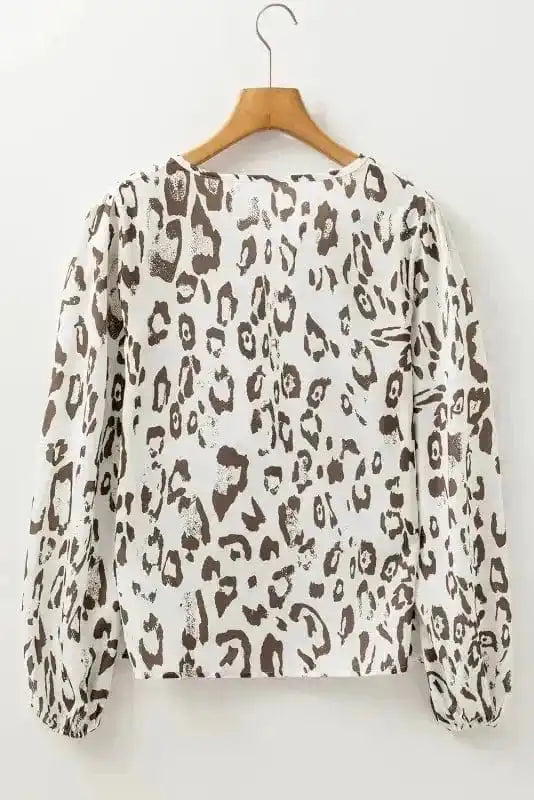 Leopard Blouses Leopard Luxe Balloon Sleeve Blouse