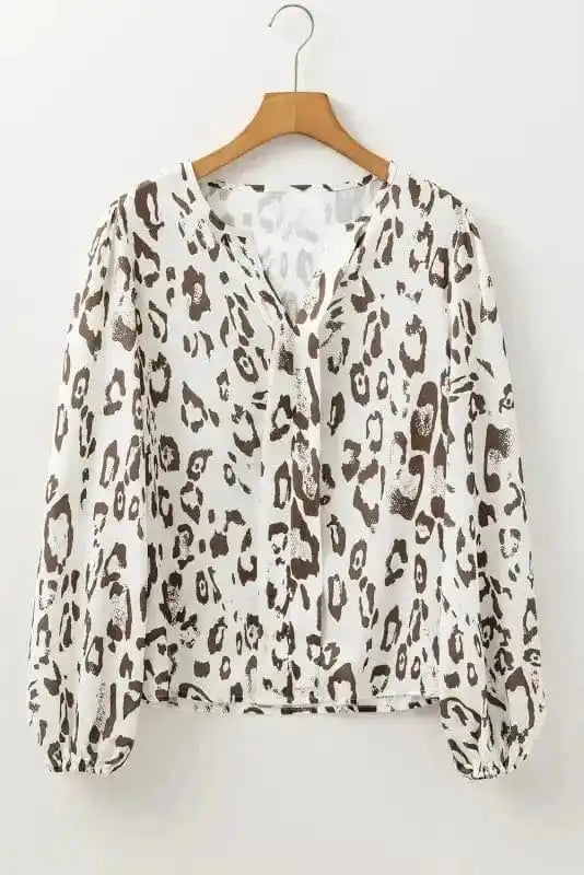 Leopard Blouses Leopard Luxe Balloon Sleeve Blouse
