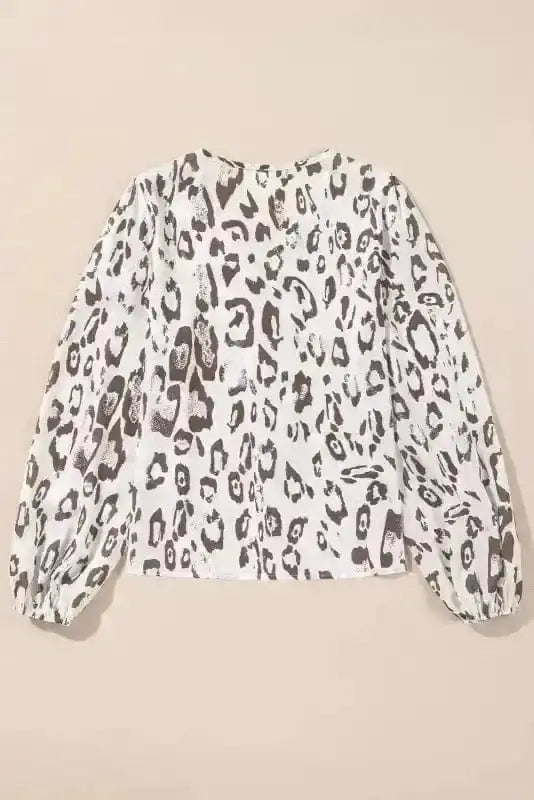 Khaki Leopard Print Balloon Sleeve Blouse Women UK styled as a confidently distinctive occasion outfit — Fashionfitz