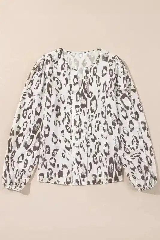 Leopard Blouses Leopard Luxe Balloon Sleeve Blouse