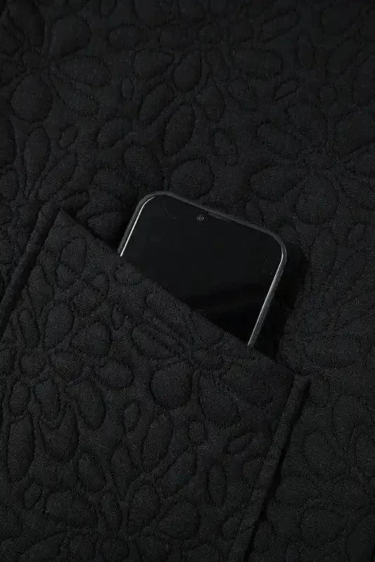 Lightweight Jackets Black Floral Quilted Jacket