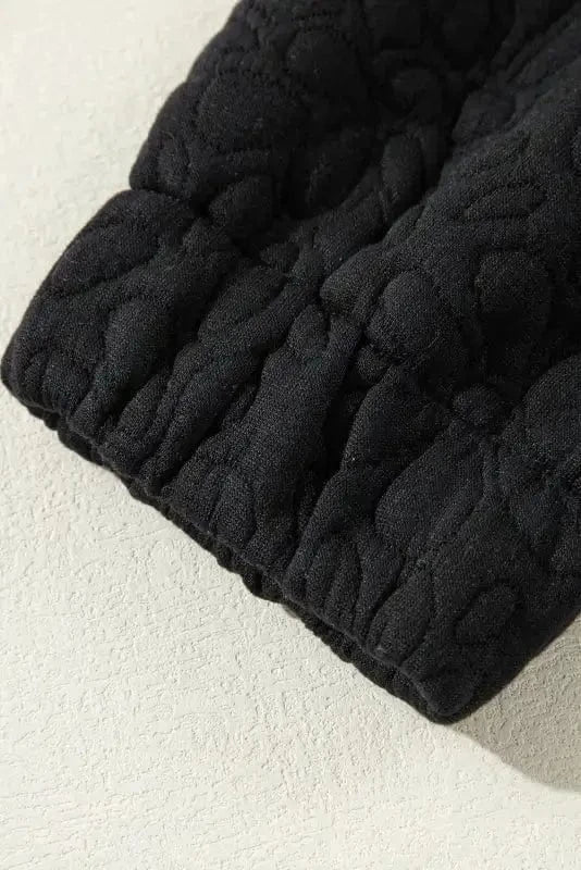 Lightweight Jackets Black Floral Quilted Jacket