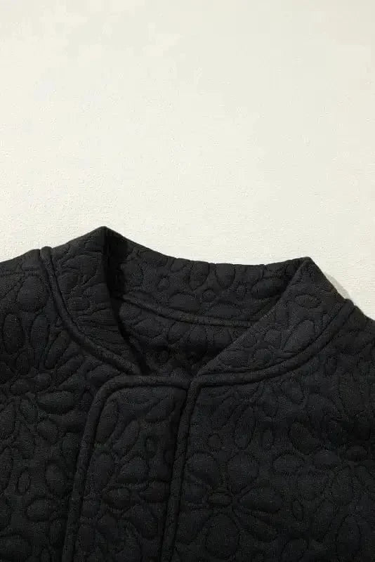 Lightweight Jackets Black Floral Quilted Jacket