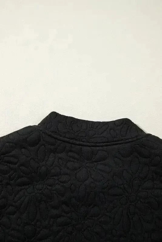 Lightweight Jackets Black Floral Quilted Jacket