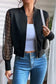 Lightweight Jackets Black Latticed Mesh Sleeve Zip Up Bomber Jacket