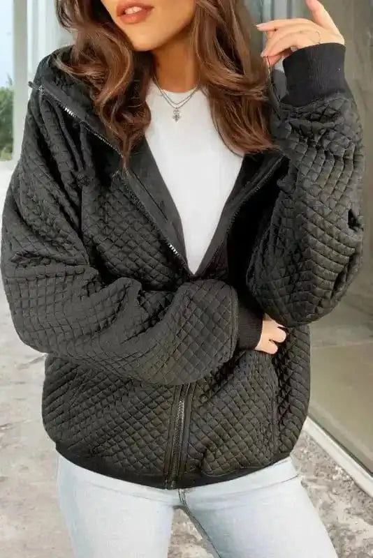 Lightweight Jackets CozyQuilt Hooded Jacket – Side Pocket Comfort
