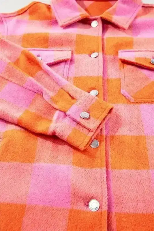 Lightweight Jackets Patch Pocket Plaid Jacket