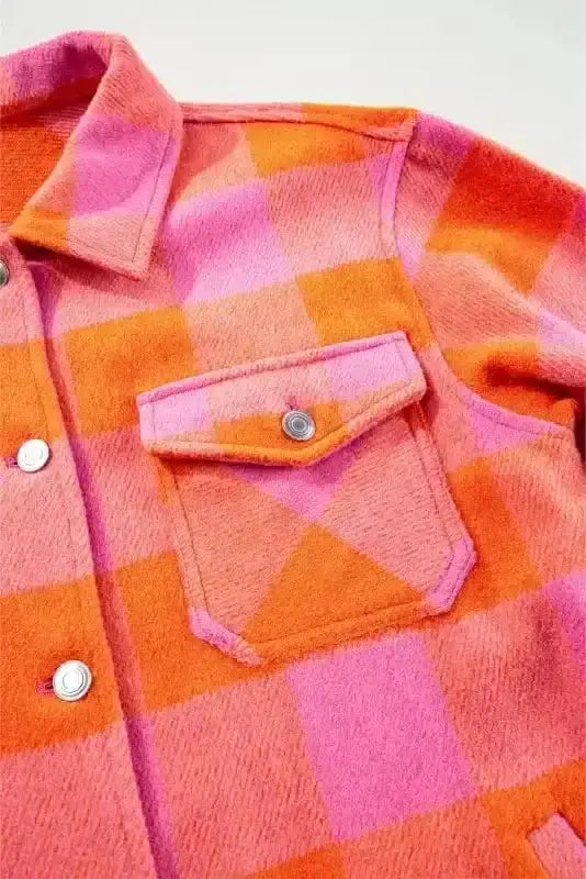Lightweight Jackets Patch Pocket Plaid Jacket