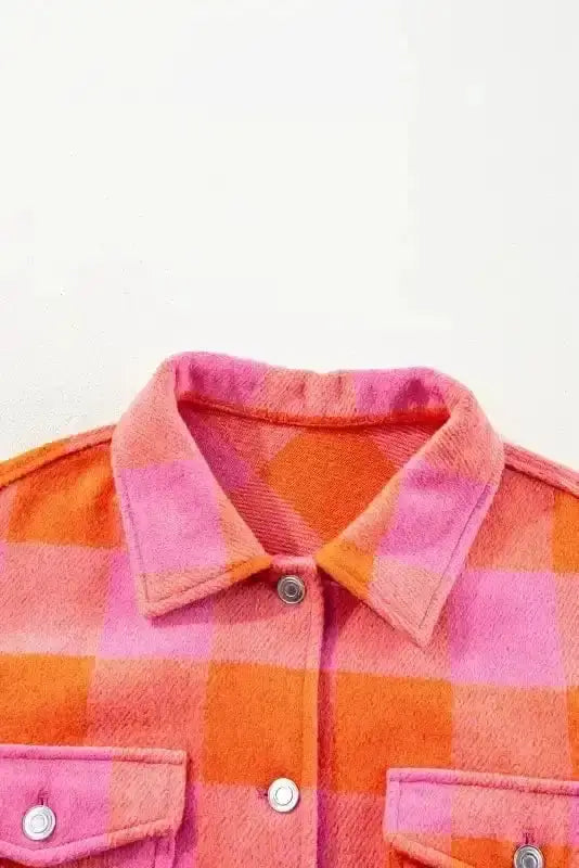 Lightweight Jackets Patch Pocket Plaid Jacket