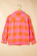 Lightweight Jackets Patch Pocket Plaid Jacket