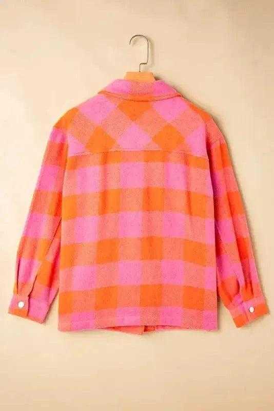 Lightweight Jackets Patch Pocket Plaid Jacket