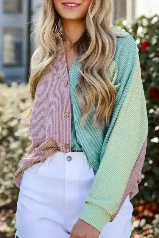 Phalaenopsis oversized corded overshirt front view — Fashionfitz UK