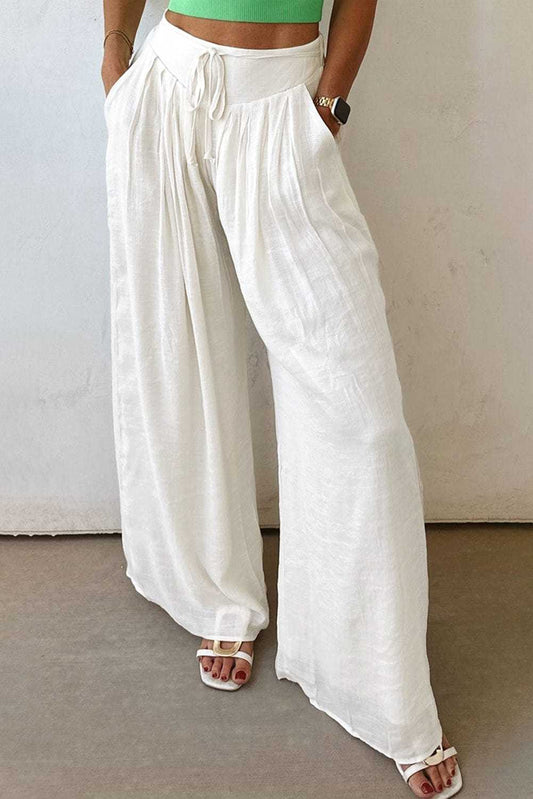 Linen Trousers White / S / 85%Lyocell+15%Polyamide Ivory Flow Linen Trousers