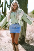Long Sleeve Tops Boho Crochet High-Low Loose Top