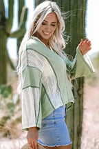 Long Sleeve Tops Boho Crochet High-Low Loose Top