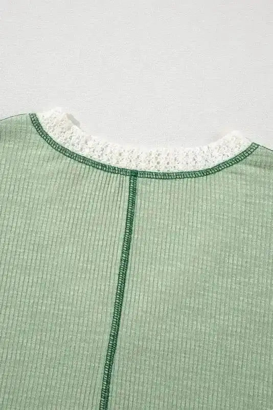 Long Sleeve Tops Boho Crochet High-Low Loose Top