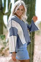 Long Sleeve Tops Boho Crochet High-Low Loose Top