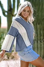 Long Sleeve Tops Boho Crochet High-Low Loose Top