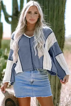 Long Sleeve Tops Boho Crochet High-Low Loose Top